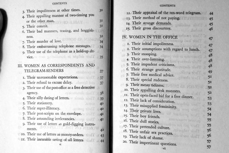 Table of contents for the chapter "Women in the Office."